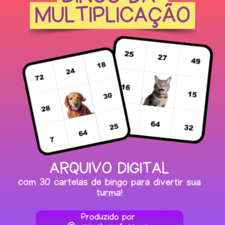 Bingo da Tabuada | Temático Pets