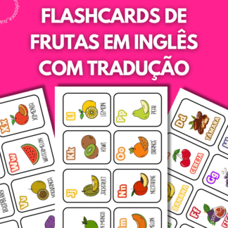 flashcards de frutas e vegetais em inglês e português