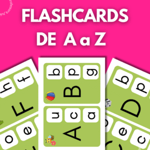 Flashcards com letras maiúsculas e minúsculas de A a Z