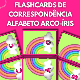 Flashcards de correspondência de alfabeto-arco-íris