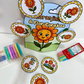 LUVA COM A HISTÓRIA “LARANJINHA, A FLORZINHA CORAJOSA”