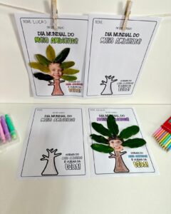 Atividade Meio Ambiente com folhas
