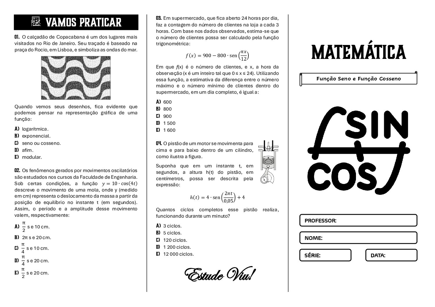 FOLDER - FUNÇÃO SENO E FUNÇÃO COSSENO
