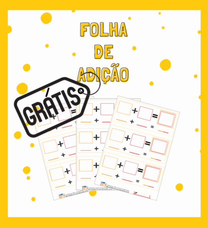Folha de Adição: Quantidade / Numeral (Atividade Gratuita)