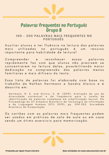 Palavras frequentes no Português - Grupo B (100 -200) - Image 3