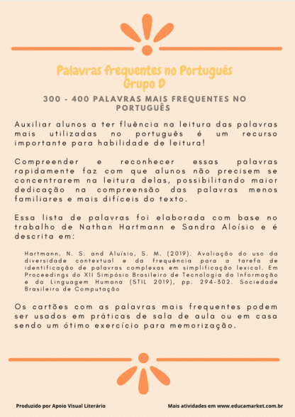 Palavras frequentes no Português- Grupo D (300-400) - Image 3