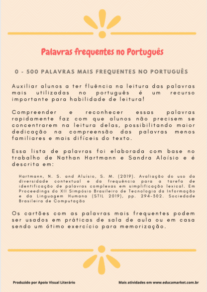 Palavras frequentes no Português - Grupos A, B, C, D e E (0 - 500 palavras) - Image 7