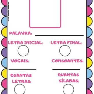 Jogo pedagógico: decomposição de palavras