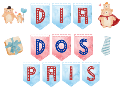BANDEIRINHAS DIA DOS PAIS - PAI-URSO