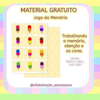 Jogo da Memória - Sorvetinhos Coloridos
