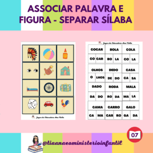 Jogo Alfabetização – Figura , palavra e sílaba
