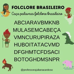 Cartaz Caça palavras folclore