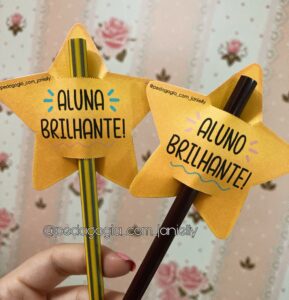 PONTEIRA PARA LÁPIS – ALUNO(A) BRILHANTE