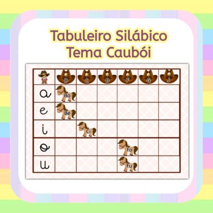 Tabuleiro Silábico - Tema Caubói