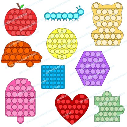 CLIPART pop it - colorido/ p&b - Image 3