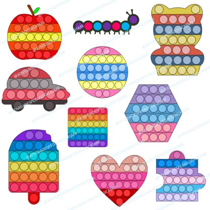 CLIPART pop it - colorido/ p&b - Image 4