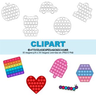 CLIPART pop it - colorido/ p&b