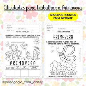 ATIVIDADES PARA A PRIMAVERA