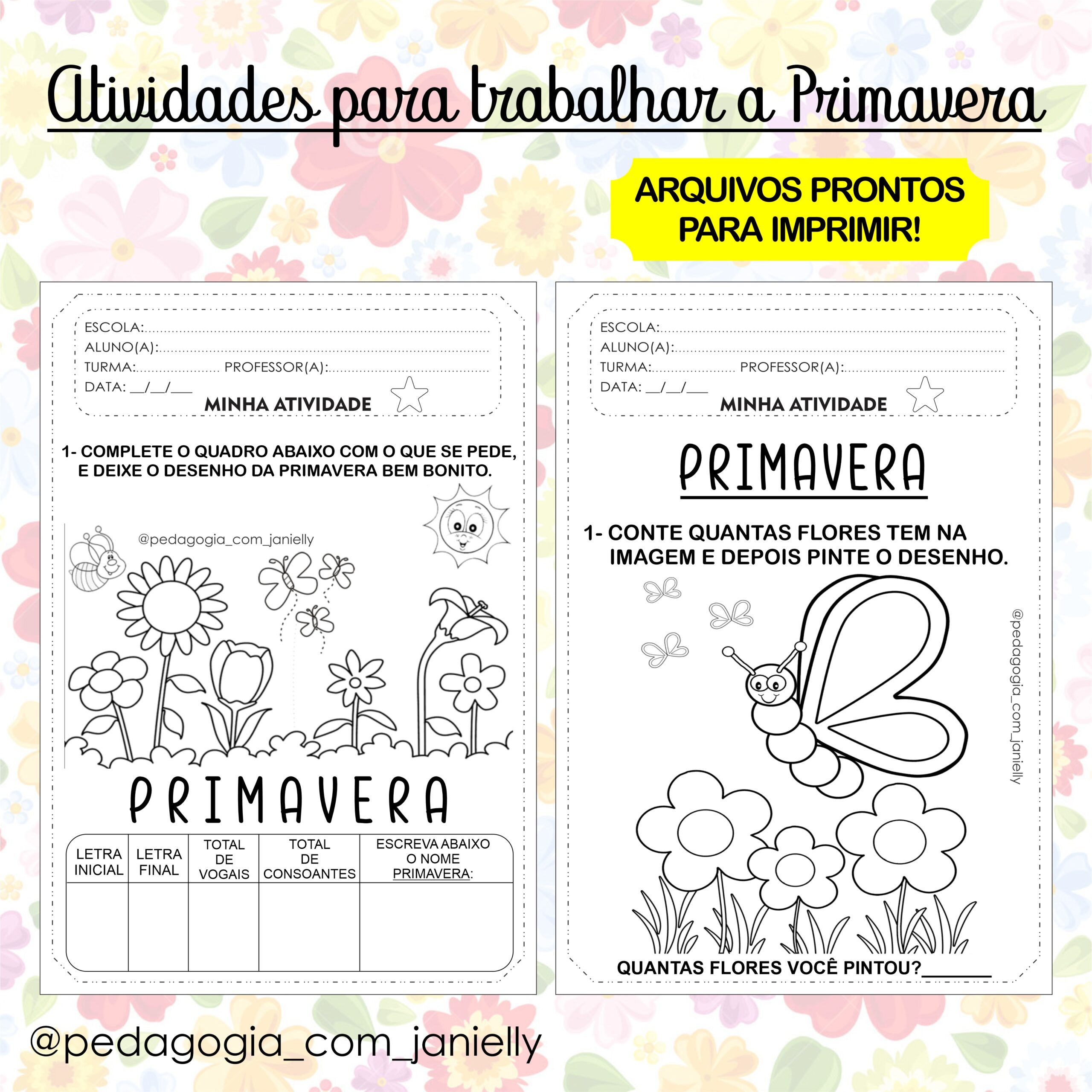 ATIVIDADES PARA A PRIMAVERA