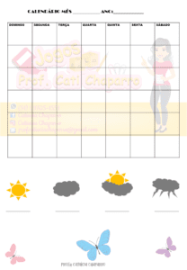 calendário permanente CADERNO