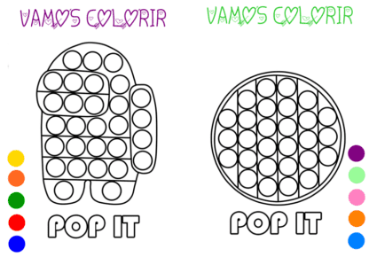 LIVRO DE FIGURINHAS E PINTURA POP IT