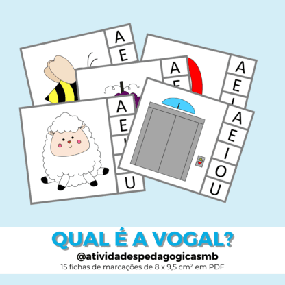Fichas de marcações - qual é a vogal? (PDF)