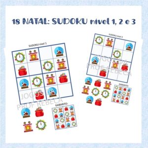 Sudoku Natal nível 1, 2 e 3.