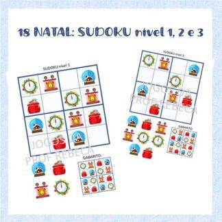 Sudoku Natal nível 1, 2 e 3.