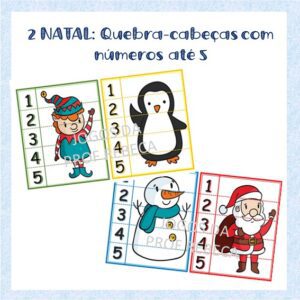 Kit 4 quebra-cabeças Natal
