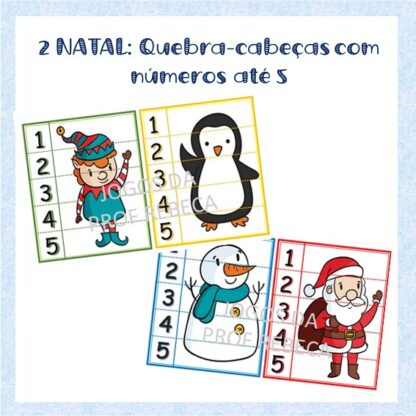 Kit 4 quebra-cabeças Natal