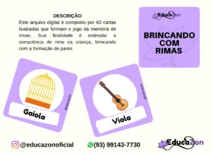 Jogos de memória de rimas-consciência de rima
