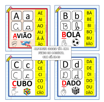 Alfabeto 2022 modelo Caderno