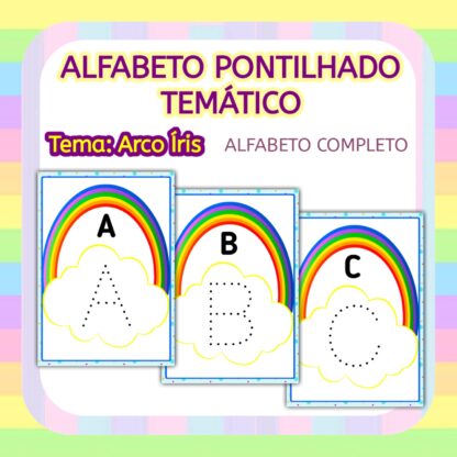 Alfabeto Pontilhado Temático - Arco Íris