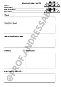 Modelo editável relatório aulas práticas