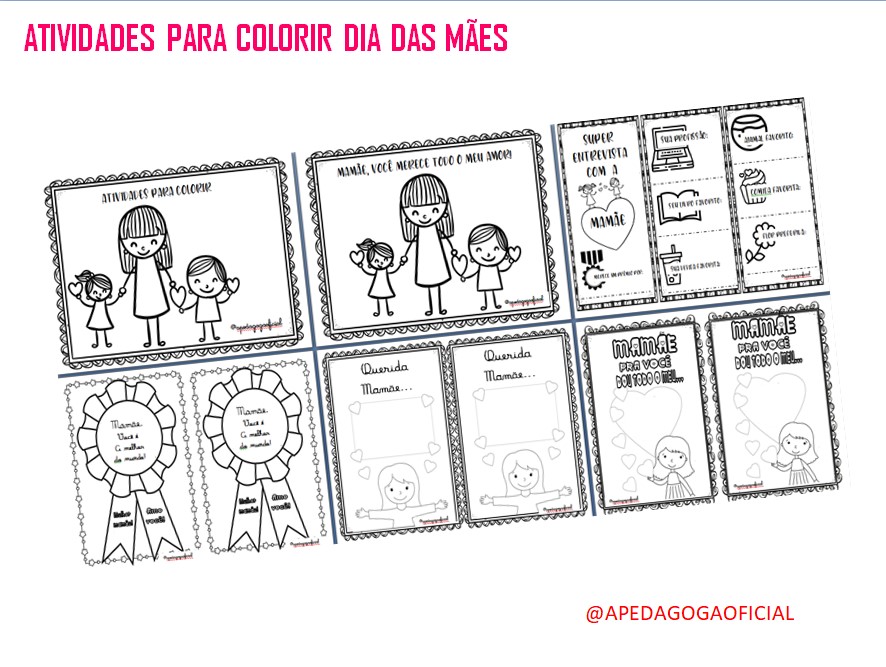 ATIVIDADES PARA COLORIR DIA DAS MÃES