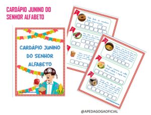 Cardápio junino do Senhor Alfabeto