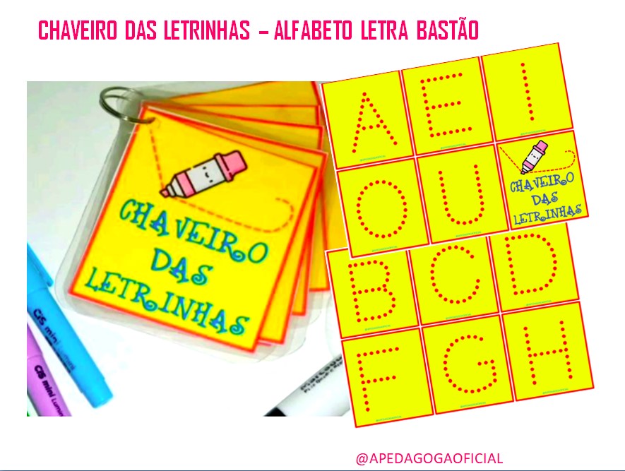 CHAVEIRO DAS LETRINHAS – ALFABETO LETRA BASTÃO