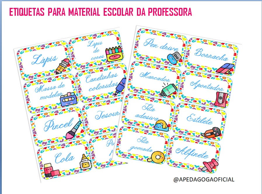 ETIQUETAS PARA MATERIAL ESCOLAR