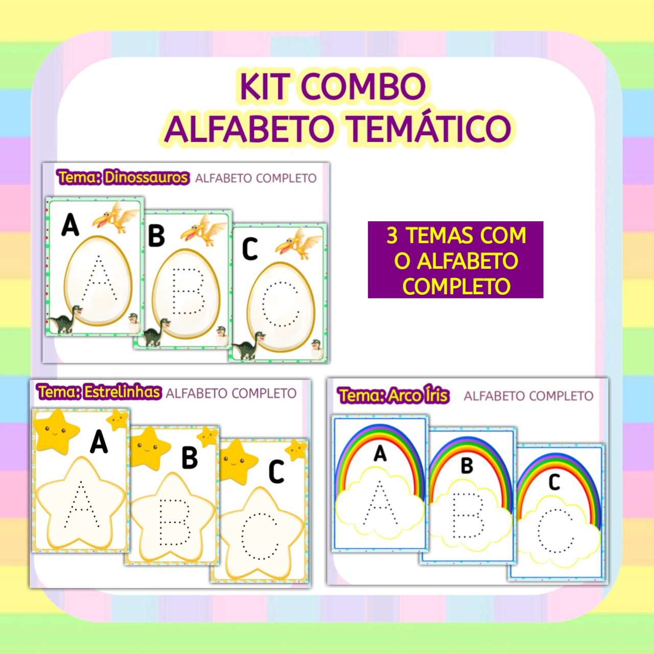 Kit Combo Alfabetos Pontilhados