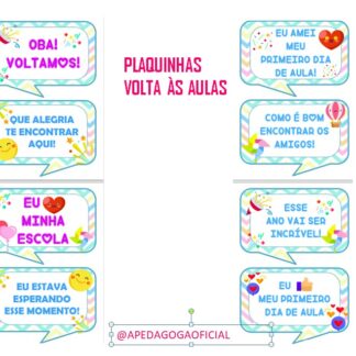 PLAQUINHAS VOLTA ÀS AULAS
