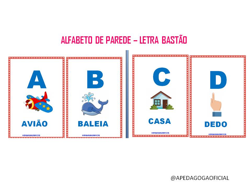 ALFABETO DE PAREDE - LETRA BASTÃO