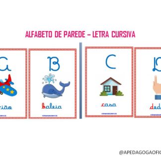 ALFABETO DE PAREDE - LETRA CURSIVA