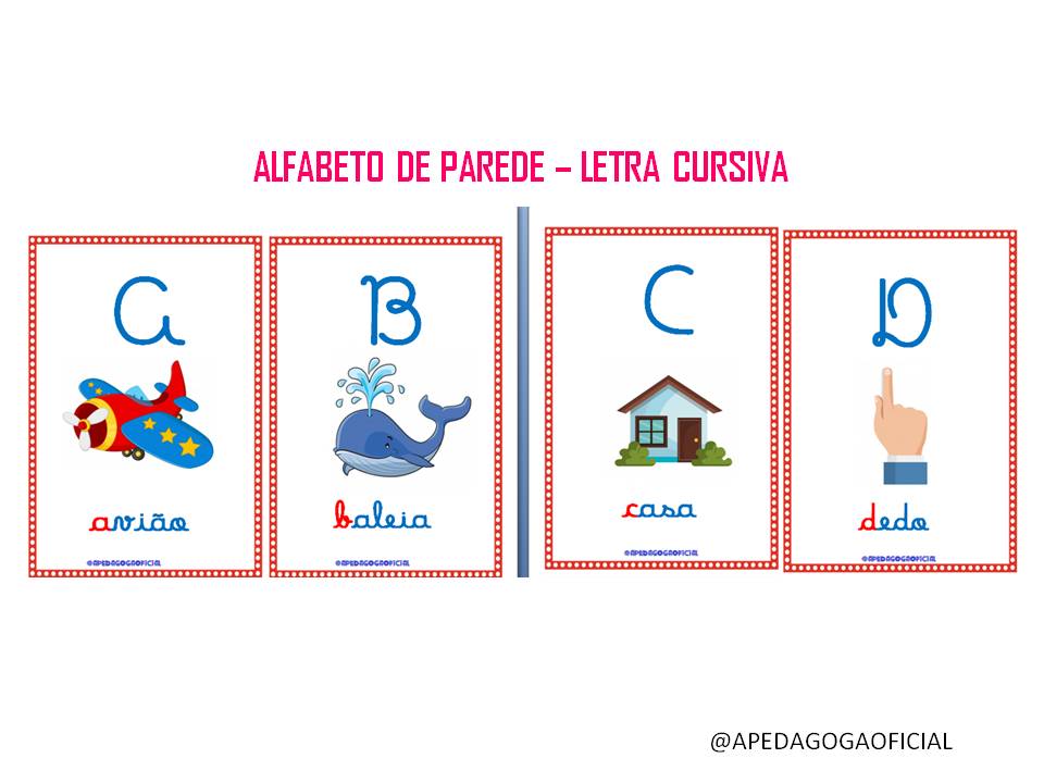 ALFABETO DE PAREDE – LETRA CURSIVA