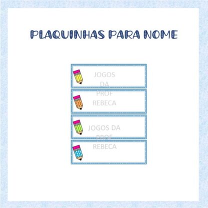 Plaquinhas / fichas para nomes