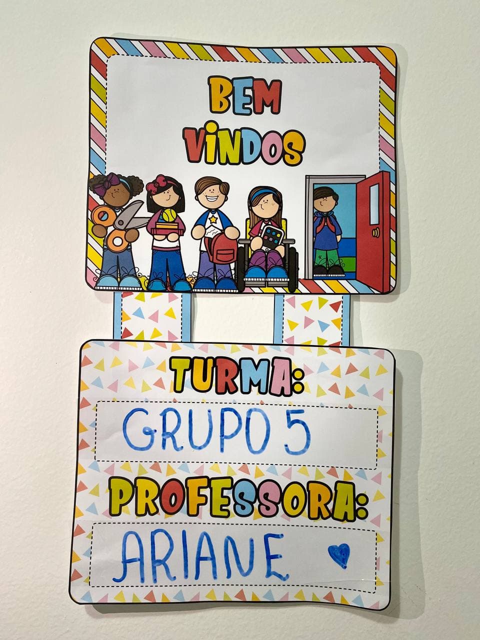 Móbile decorativo de porta bem-vindos – kids