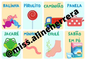Flashcards da música “SOPA” (Palavra Cantada)