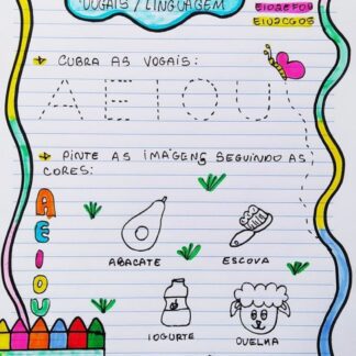 caderno de atividades variadas.