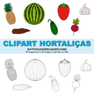 CLIPART hortaliças - p&b e colorido (PNG)