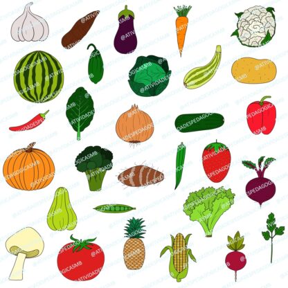 CLIPART hortaliças - p&b e colorido (PNG) - Image 3