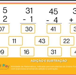 Jogo adição e subtração
